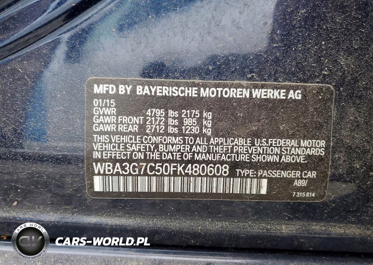 2015 BMW 328 Xi VIN:WBA3G7C50FK480608 - 12