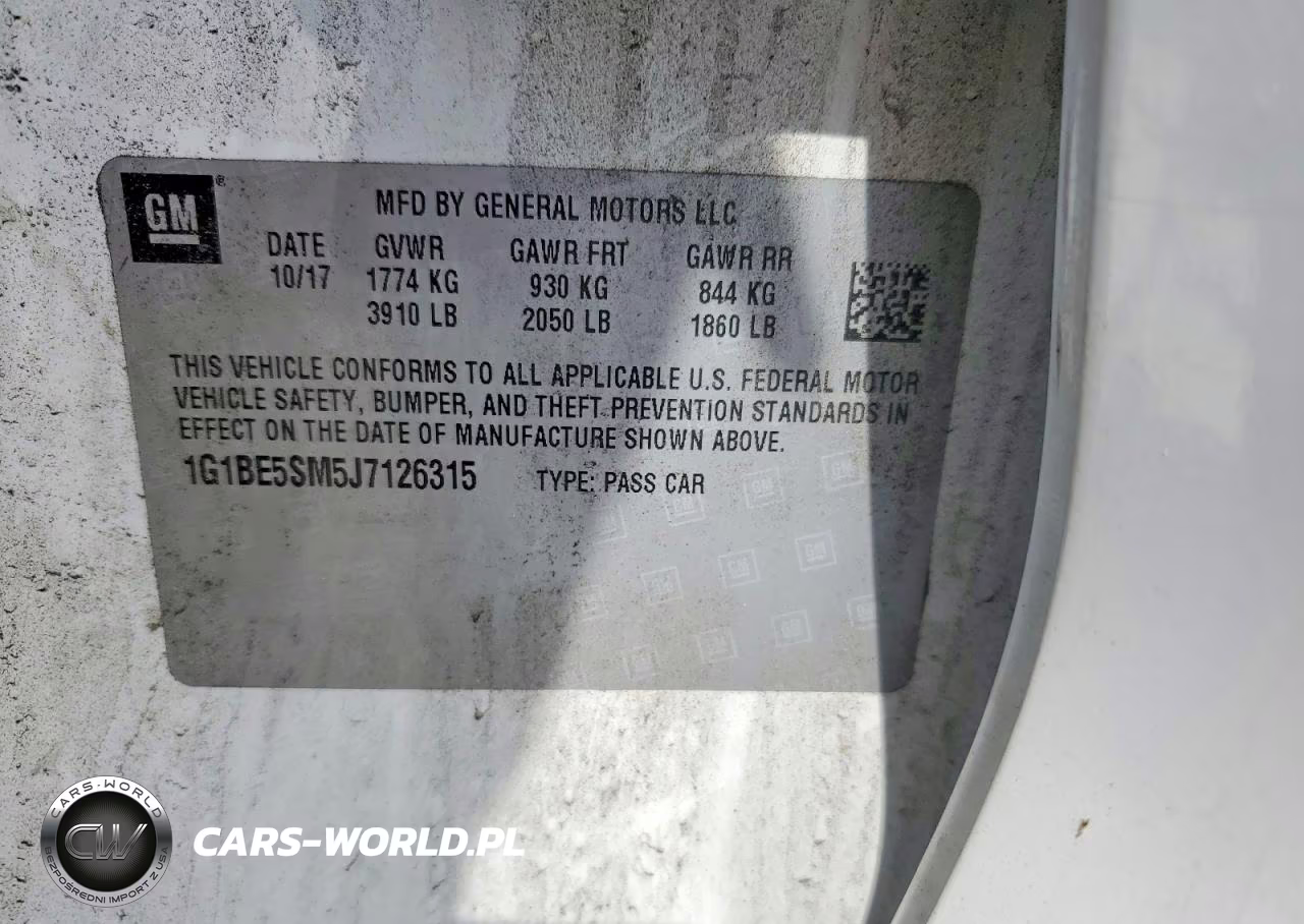 2018 Chevrolet Cruze Lt VIN:1G1BE5SM5J7126315 - 12