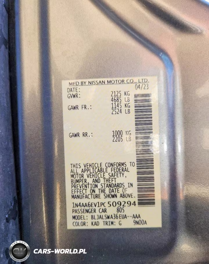2023 Nissan Maxima Sr VIN:1N4AA6EV1PC509294 - 13