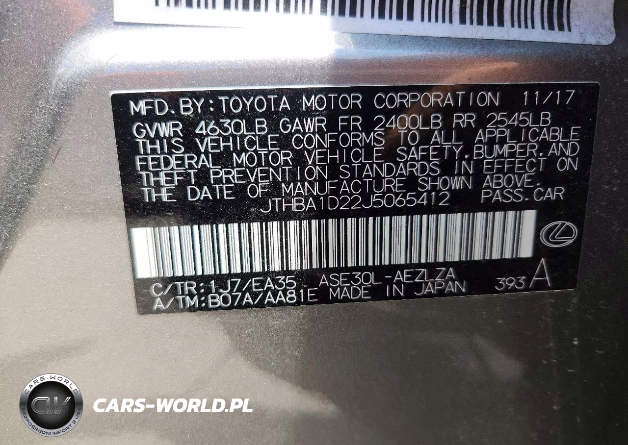 2018 Lexus Is 300 VIN:JTHBA1D22J5065412 - 12