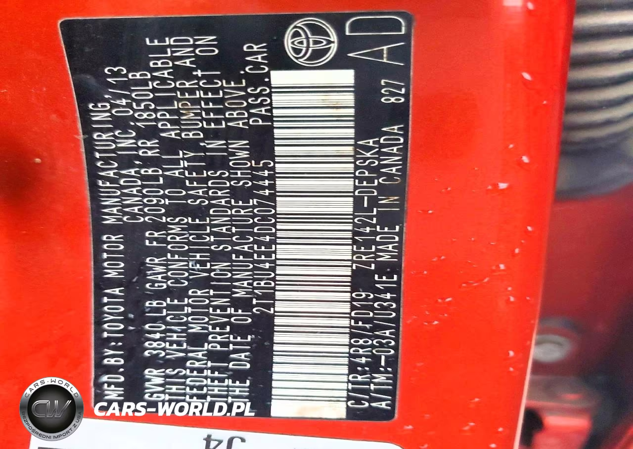 2013 Toyota Corolla S Special Edition VIN:2T1BU4EE4DC074445 - 12