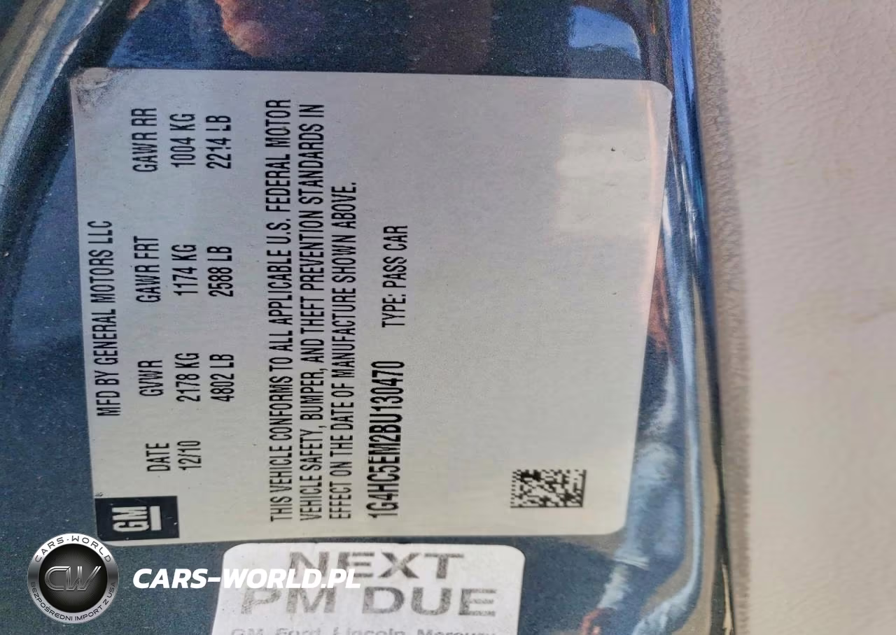 2011 Buick Lucerne Cxl VIN:1G4HC5EM2BU130470 - 13