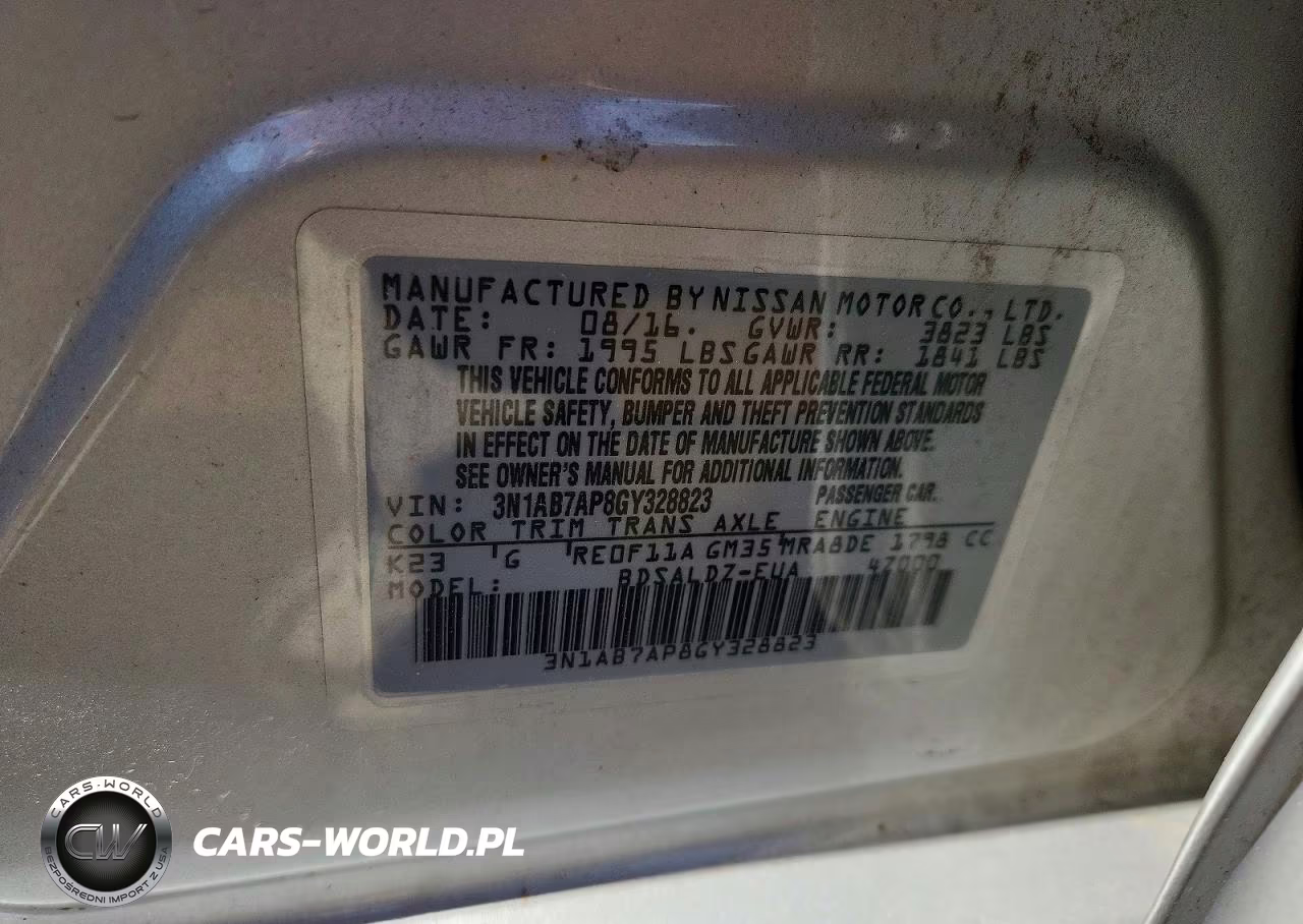 2016 Nissan Sentra Sv VIN:3N1AB7AP8GY328823 - 12