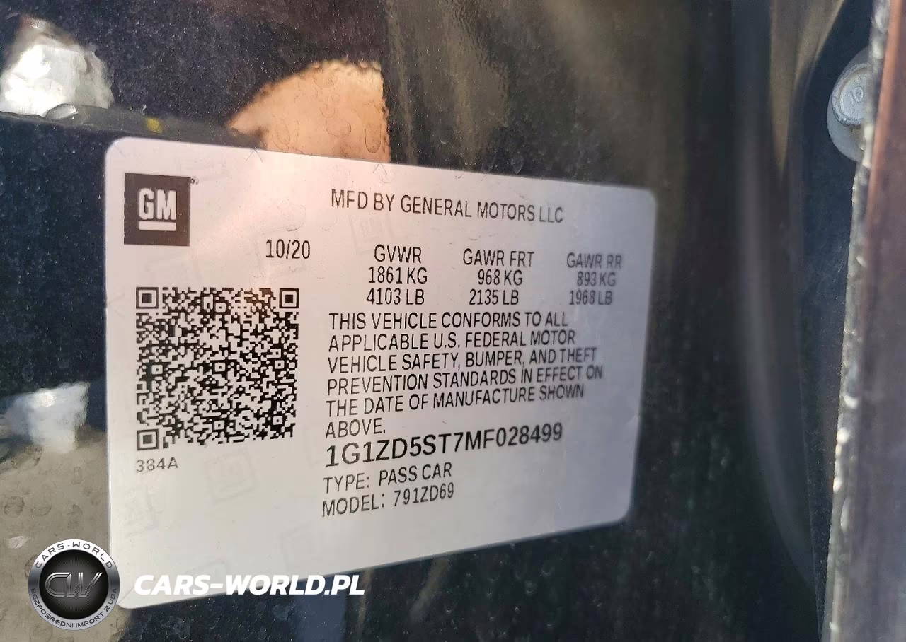 2021 Chevrolet Malibu Lt VIN:1G1ZD5ST7MF028499 - 12