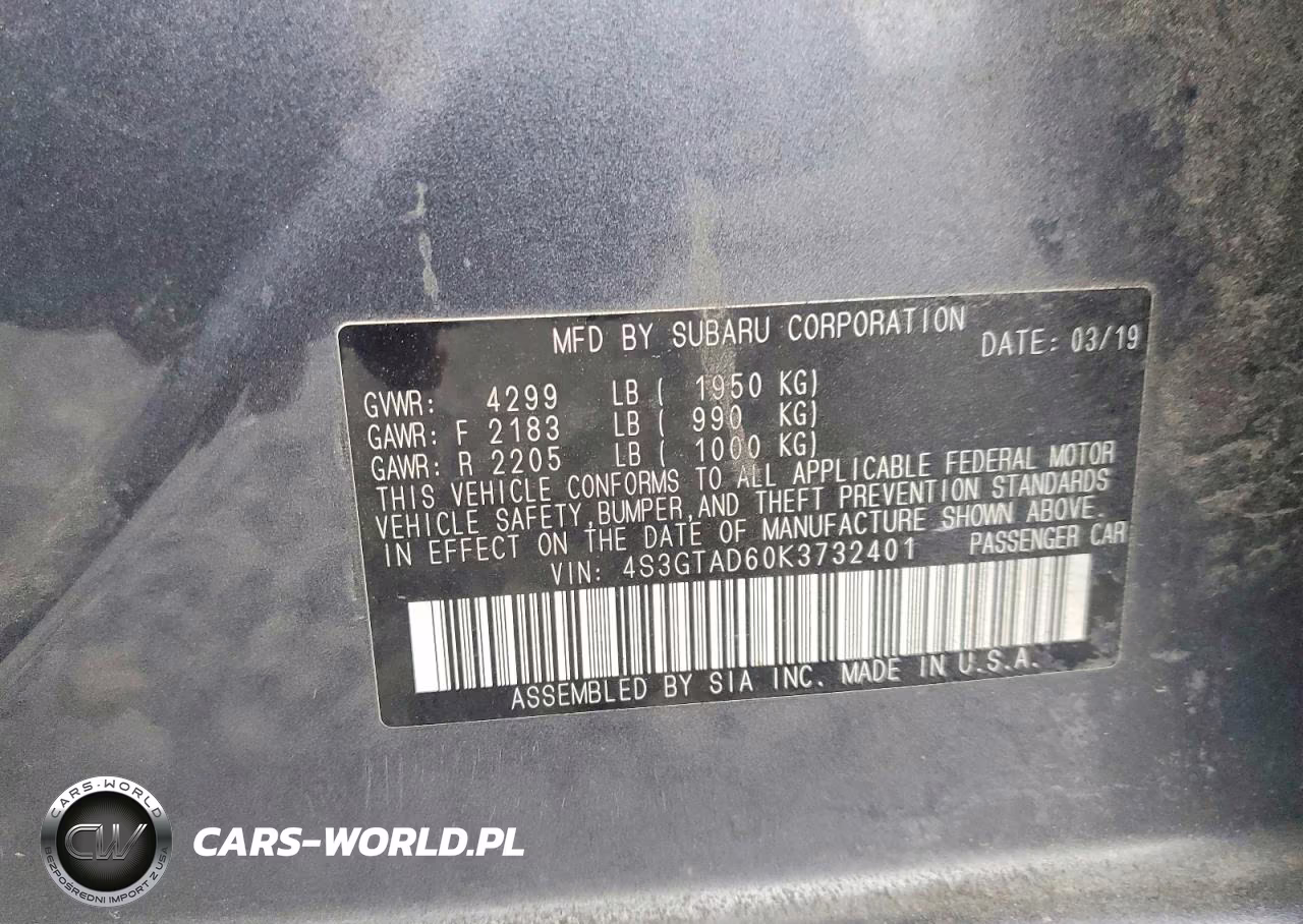 2019 Subaru Impreza Premium VIN:4S3GTAD60K3732401 - 12
