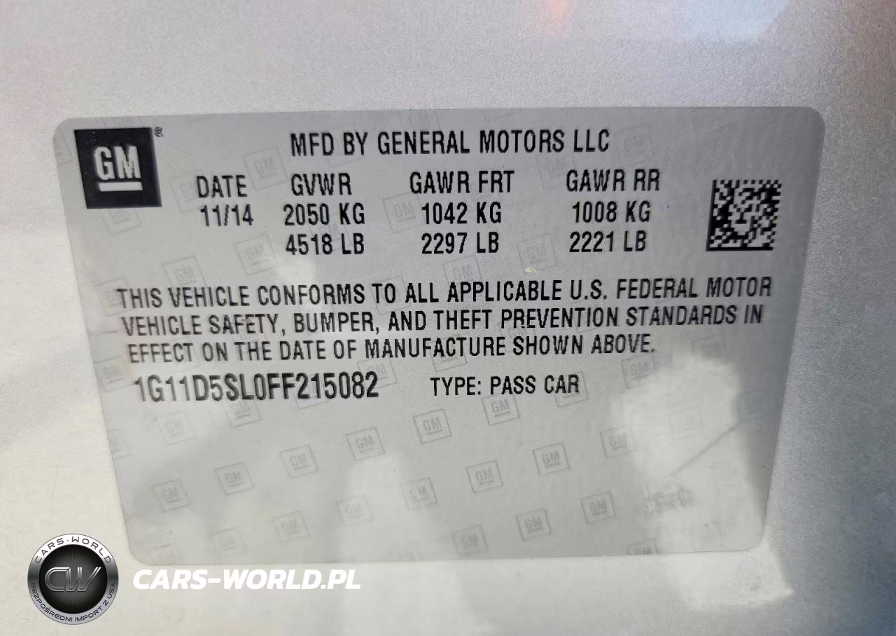 2015 Chev Malibu VIN:1G11D5SL0FF215082 - 12