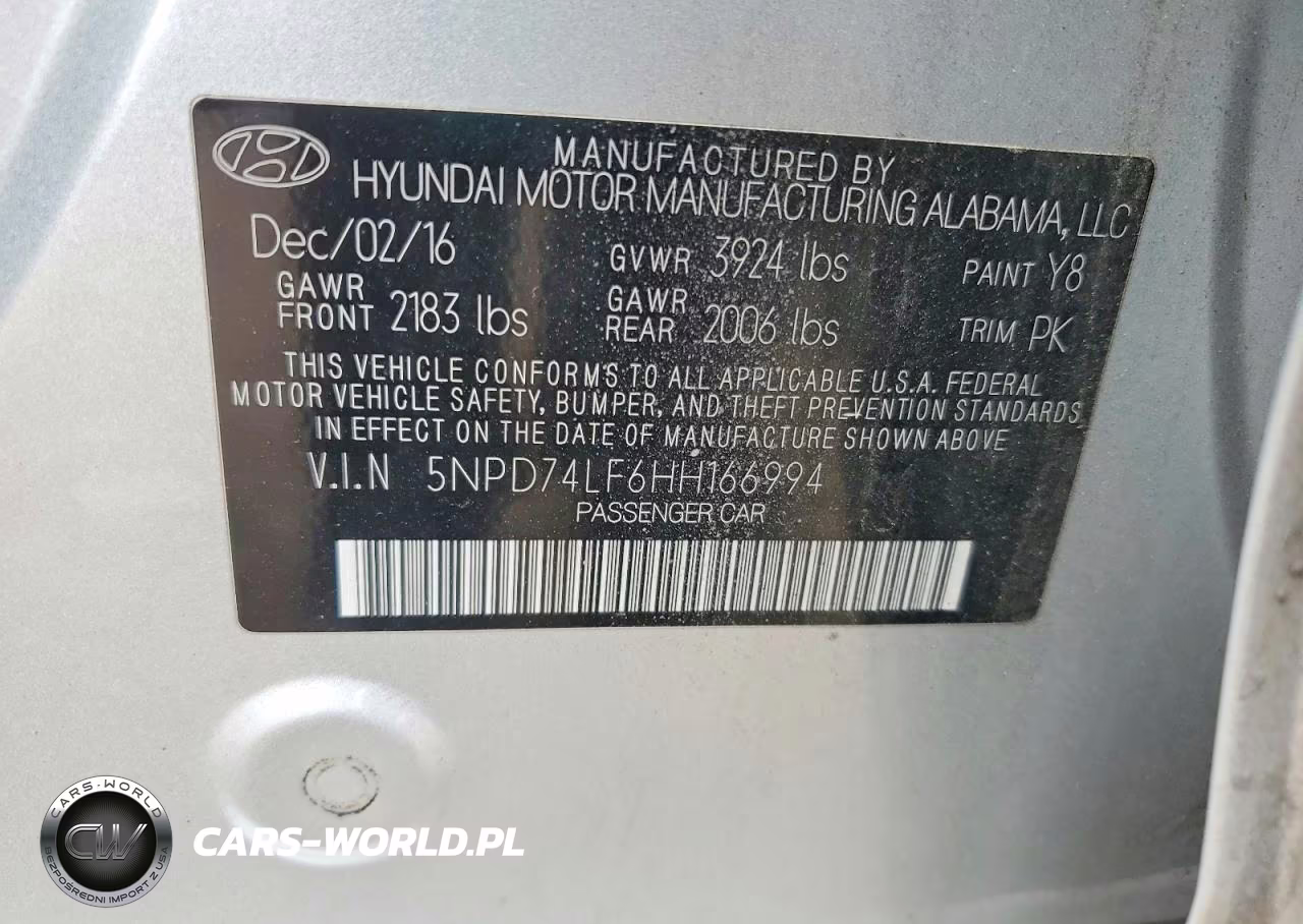 2017 Hyundai Elantra Se VIN:5NPD74LF6HH166994 - 12