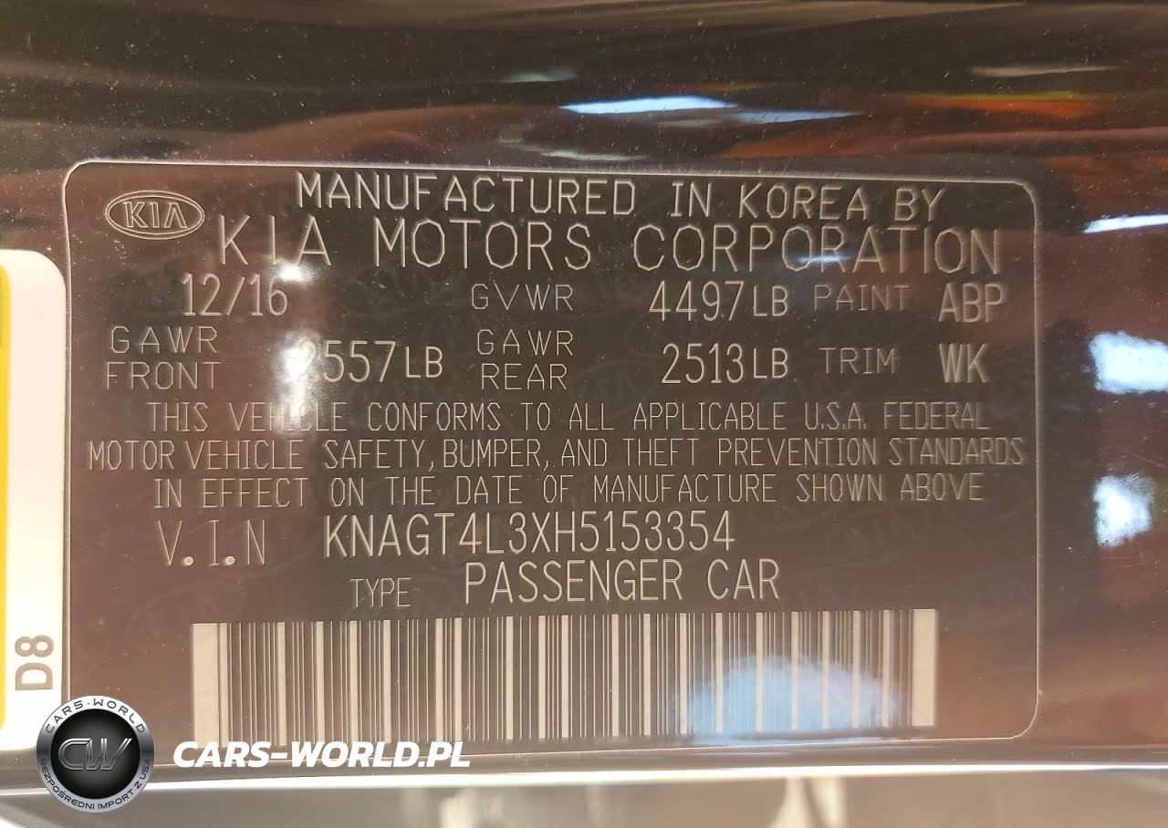 2017 Kia Optima Lx VIN:KNAGT4L3XH5153354 - 12