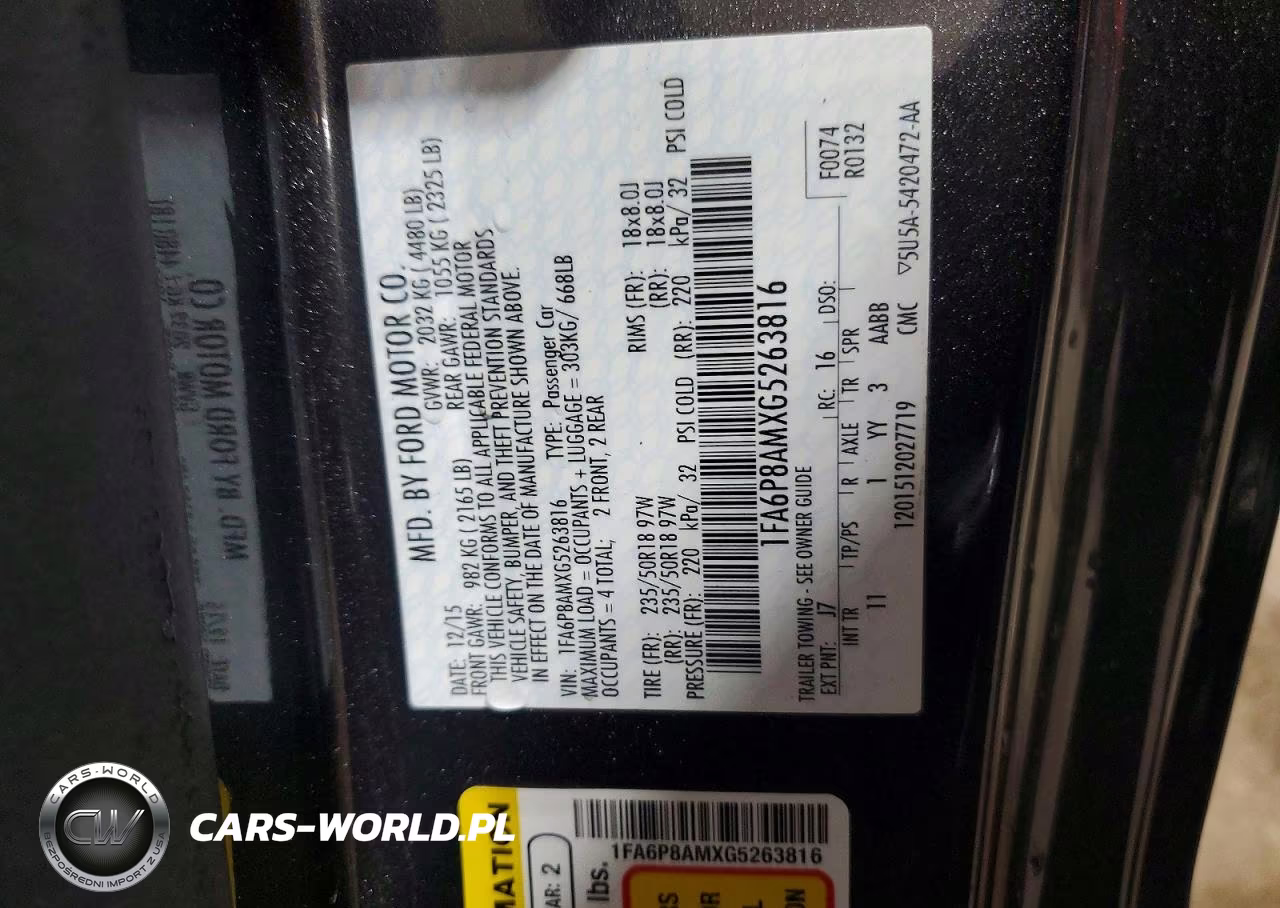 2016 Ford Mustang VIN:1FA6P8AMXG5263816 - 12