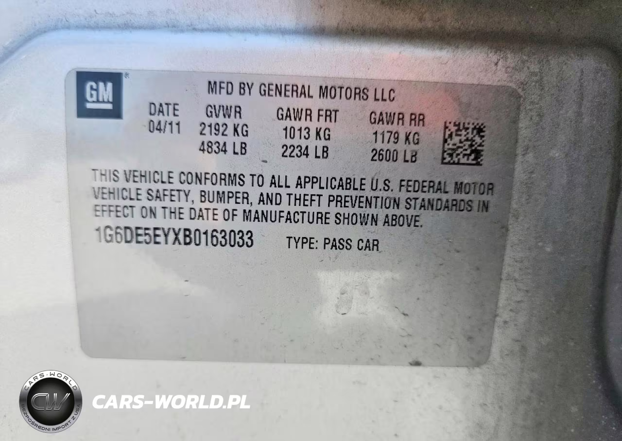2011 Cadillac Cts Luxury Collection VIN:1G6DE5EYXB0163033 - 12