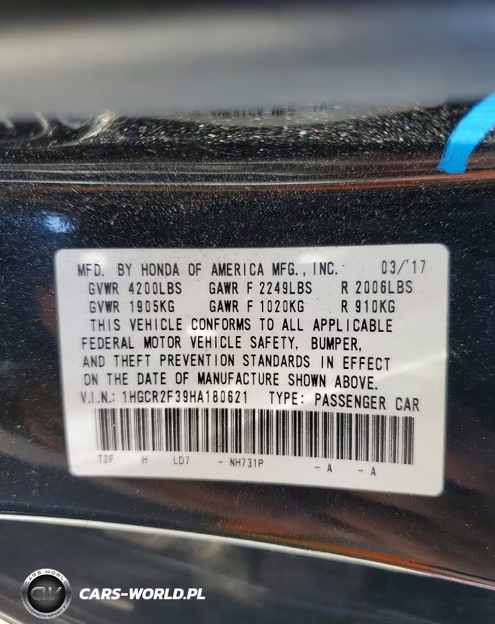 2017 Honda Accord Lx VIN:1HGCR2F39HA180621 - 12