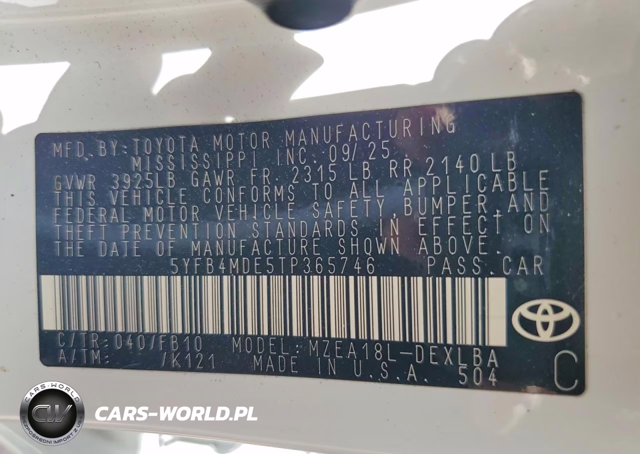 2026 Toyota Corolla Le VIN:5YFB4MDE5TP365746 - 12