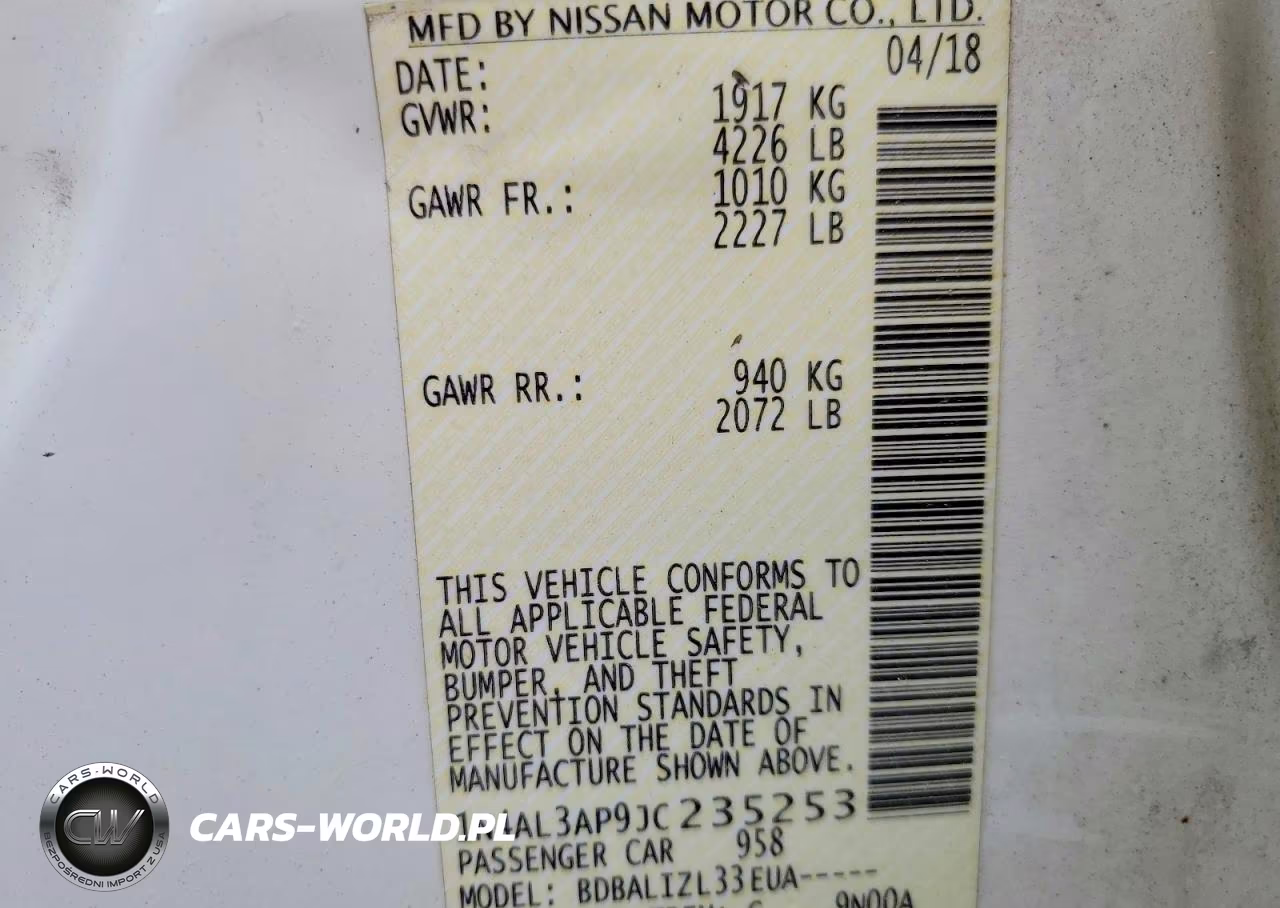 2018 Nissan Altima 2.5 Sv VIN:1N4AL3AP9JC235253 - 12