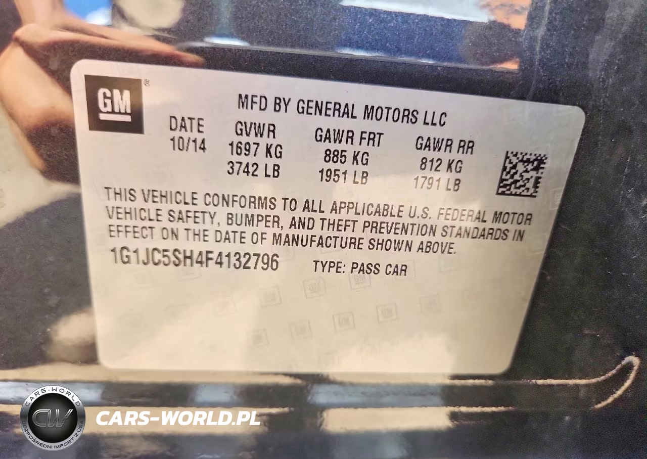 2015 Chevrolet Sonic Lt VIN:1G1JC5SH4F4132796 - 12
