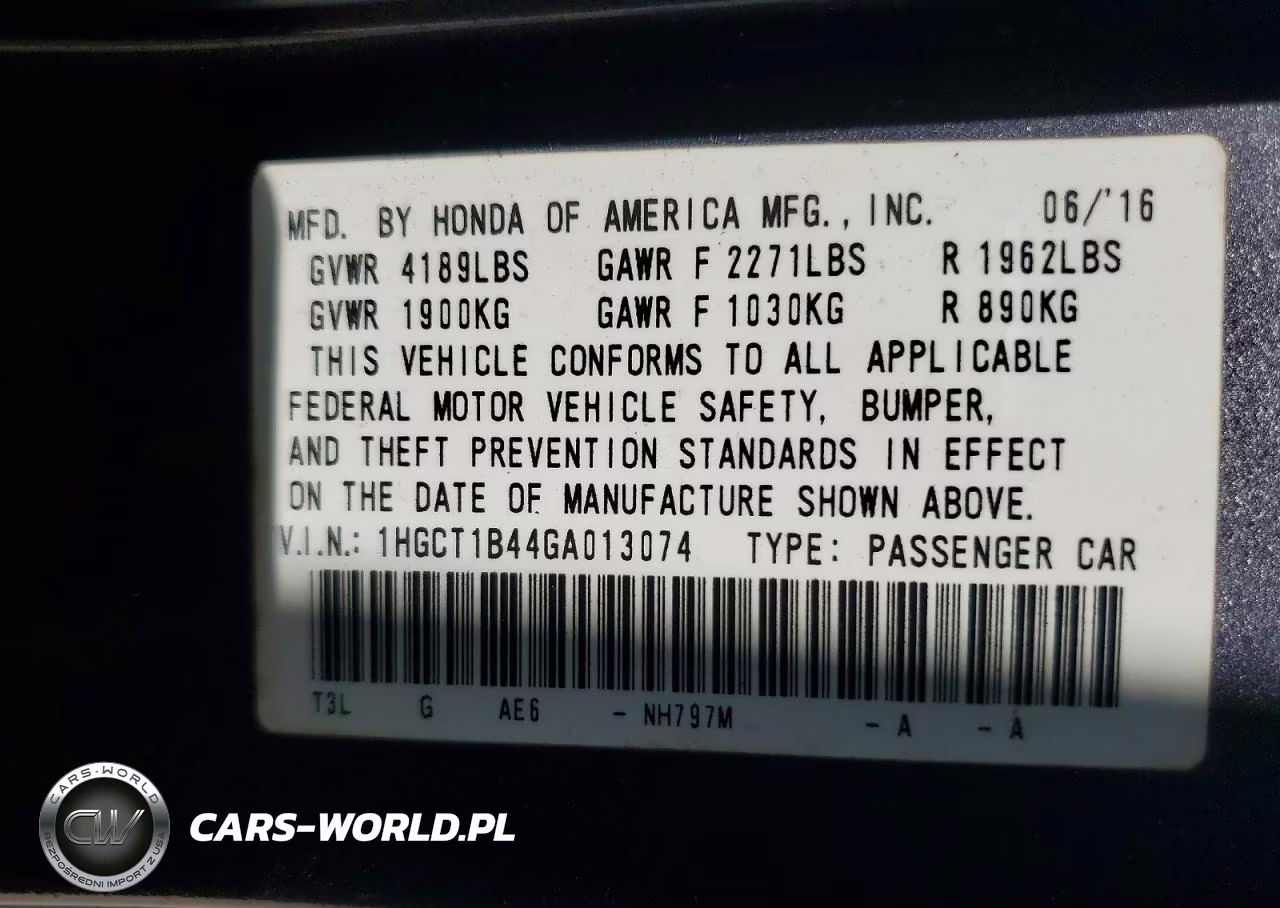 2016 Honda Accord Lx-S VIN:1HGCT1B44GA013074 - 12