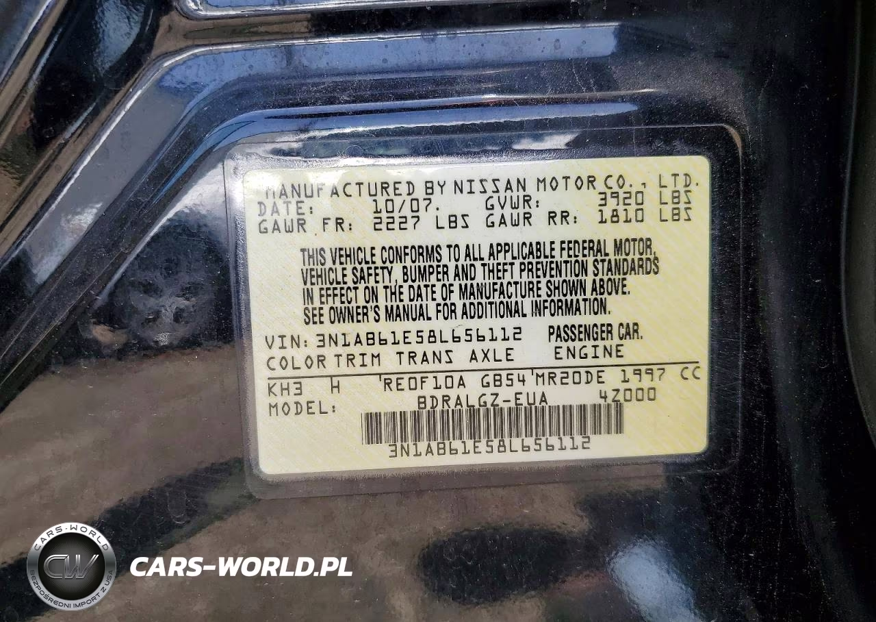 2008 Nissan Sentra 2.0 VIN:3N1AB61E58L656112 - 12