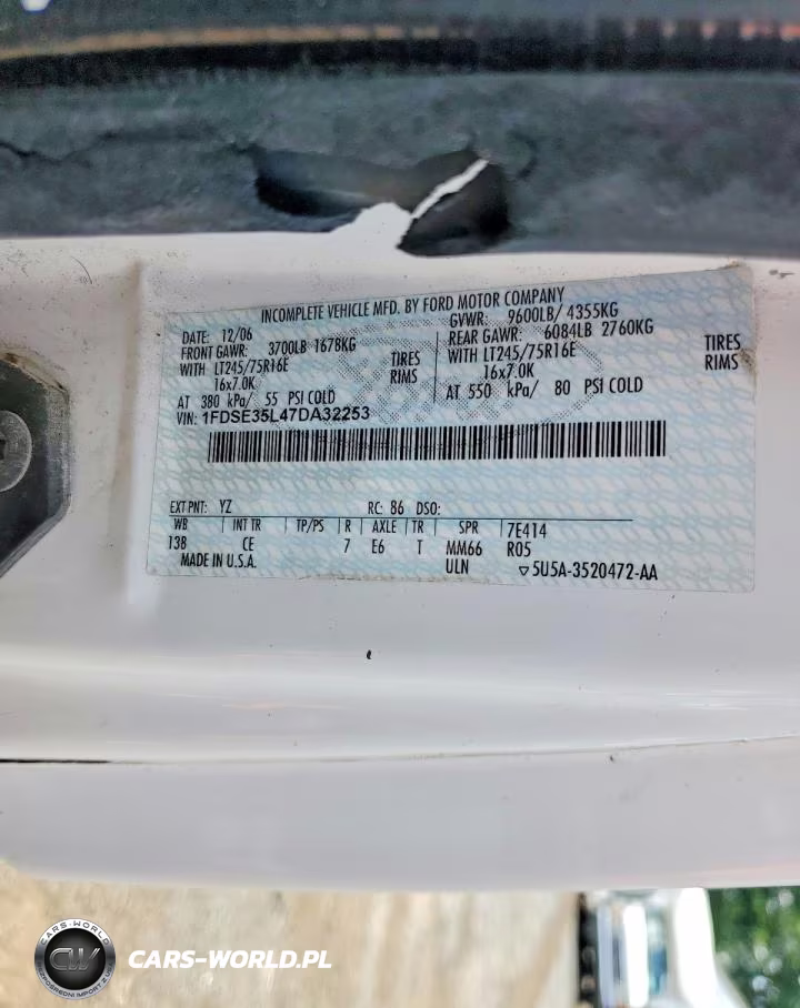 2007 Ford Econoline E350 Super Duty Cutaway Van VIN:1FDSE35L47DA32253 - 13