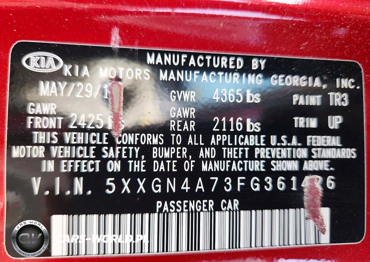 2015 Kia Optima Ex VIN:5XXGN4A73FG361426 - 12