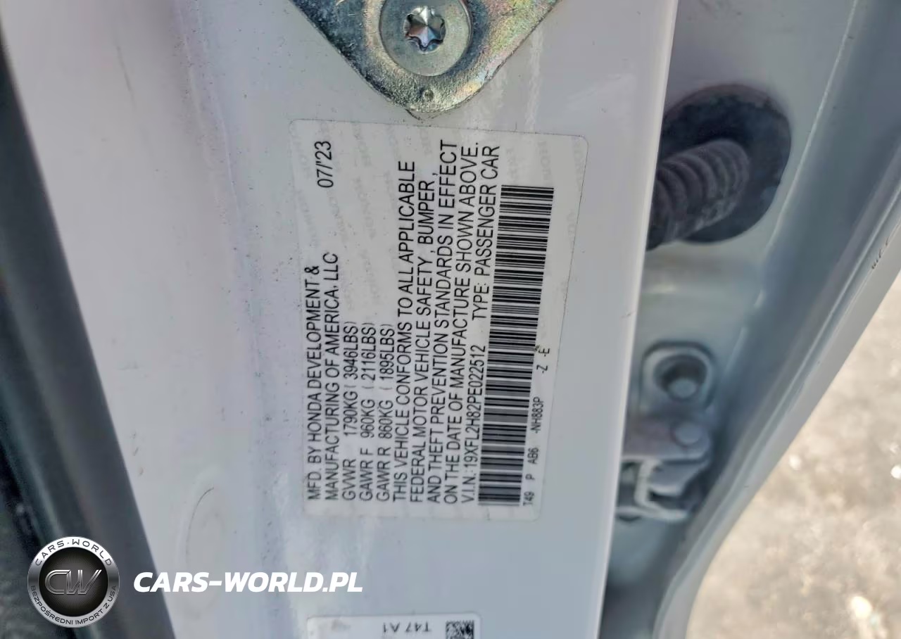 2023 Honda Civic Sport VIN:19XFL2H82PE022512 - 12