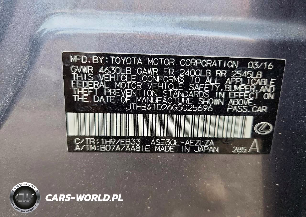 2016 Lexus Is 200T VIN:JTHBA1D26G5025696 - 13