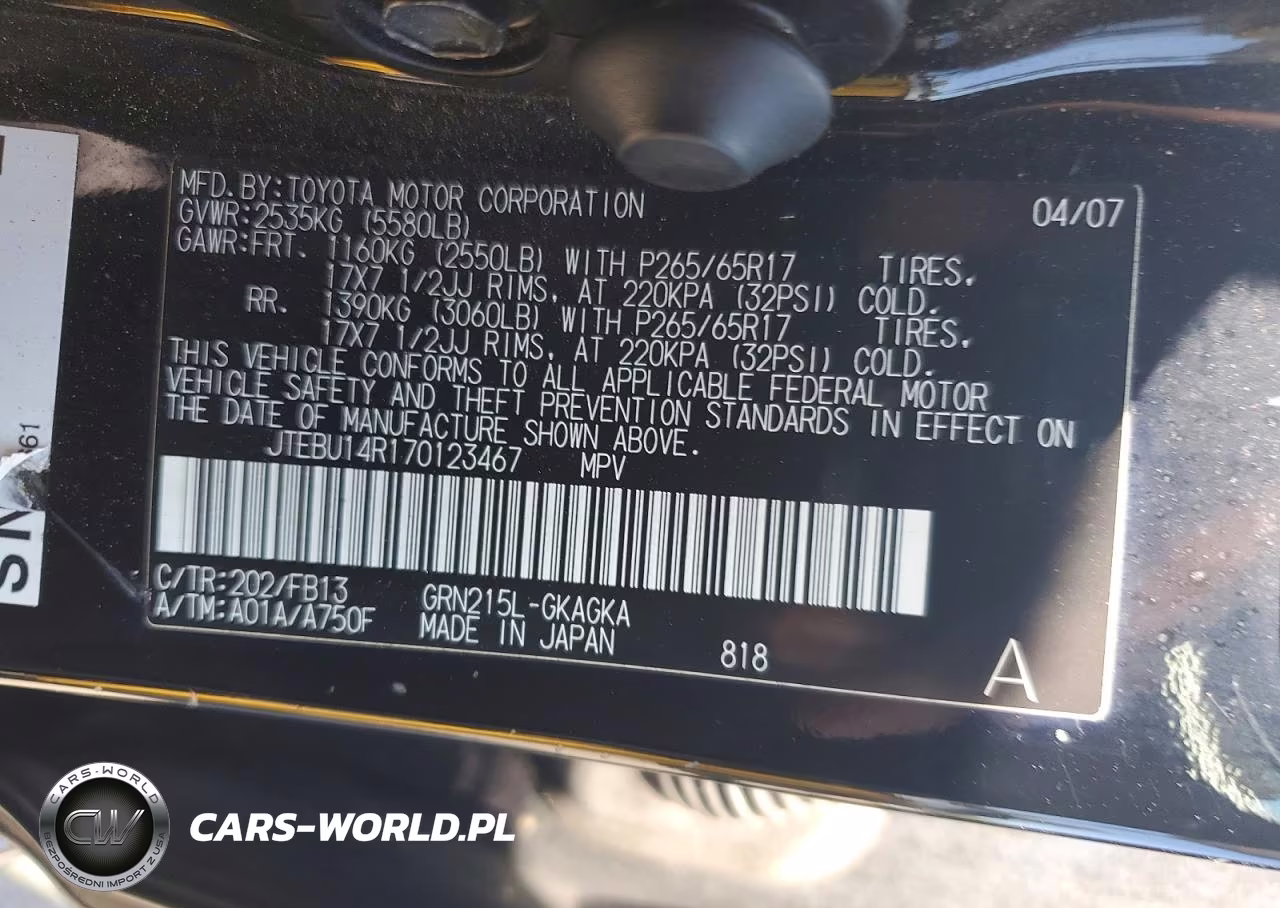 2007 Toyota 4Runner Sport Edition VIN:JTEBU14R170123467 - 14