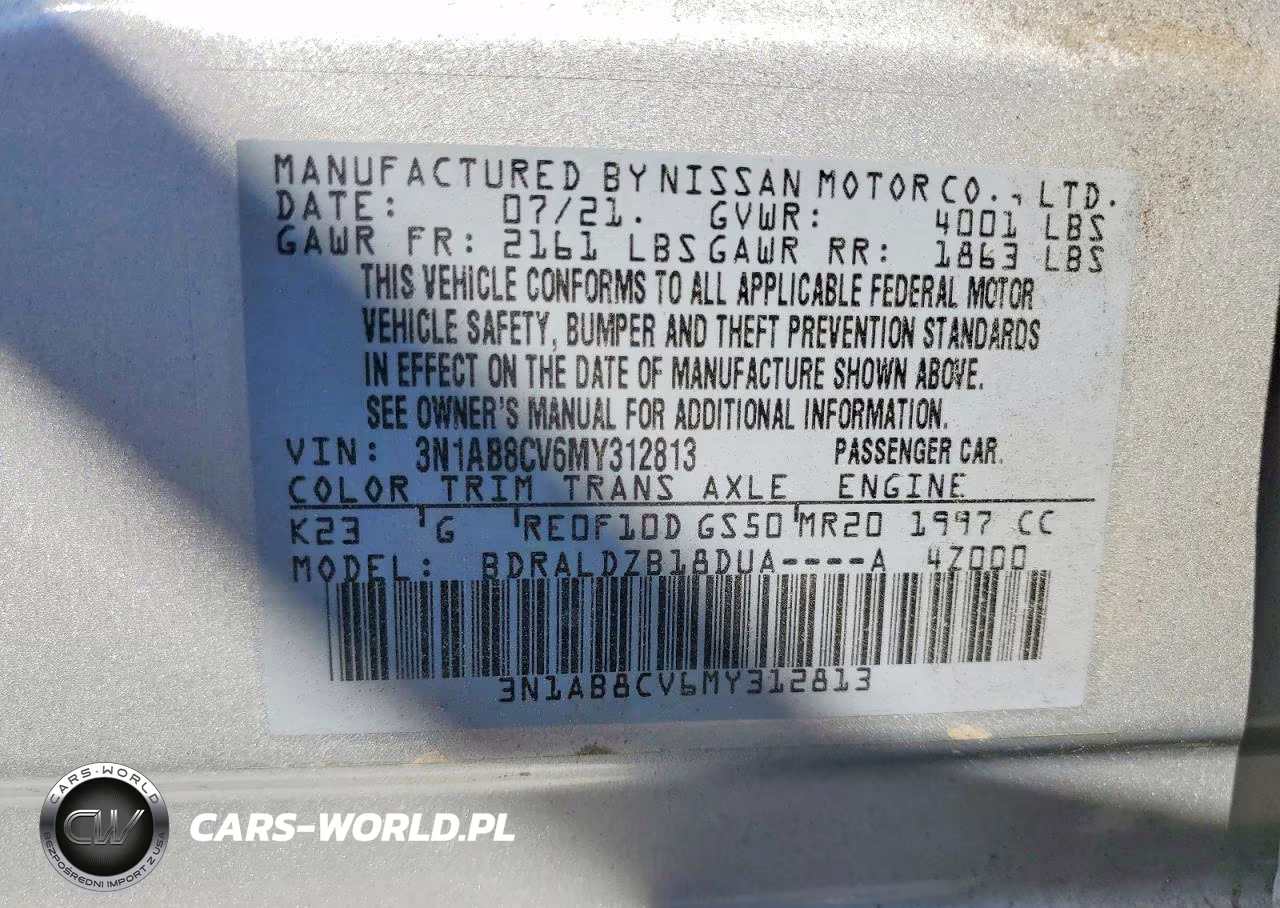 2021 Nissan Sentra Sv VIN:3N1AB8CV6MY312813 - 13
