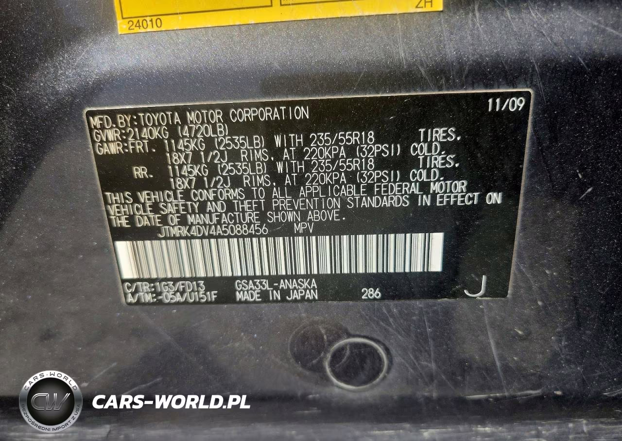 2010 Toyota Rav4 Sport VIN:JTMRK4DV4A5088456 - 13
