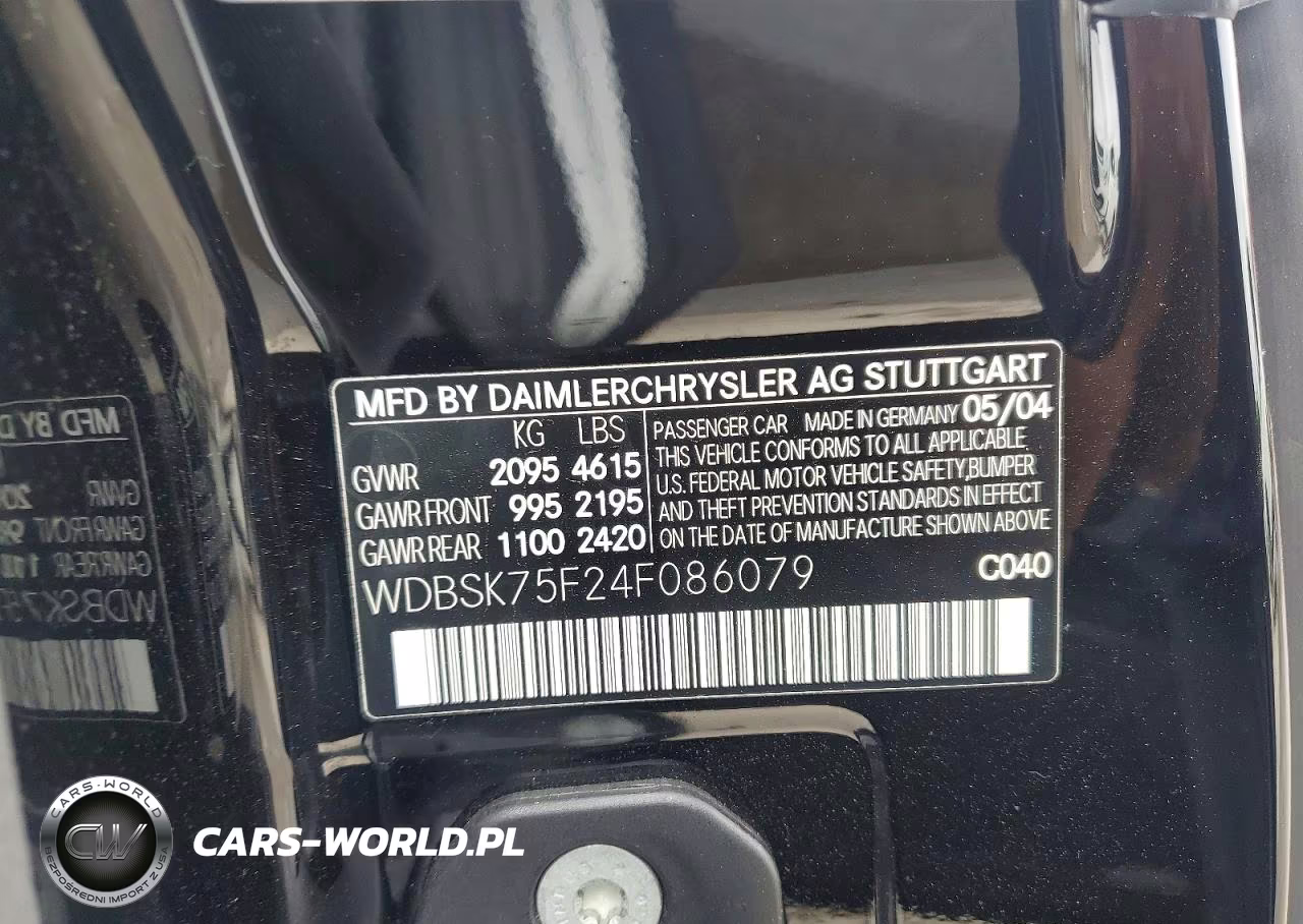 2004 Mercedes-Benz Sl 500 VIN:WDBSK75F24F086079 - 12