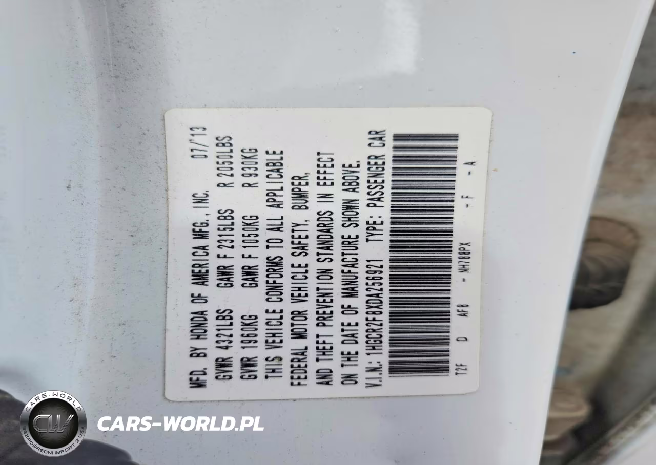 2013 Honda Accord Exl VIN:1HGCR2F8XDA256921 - 12
