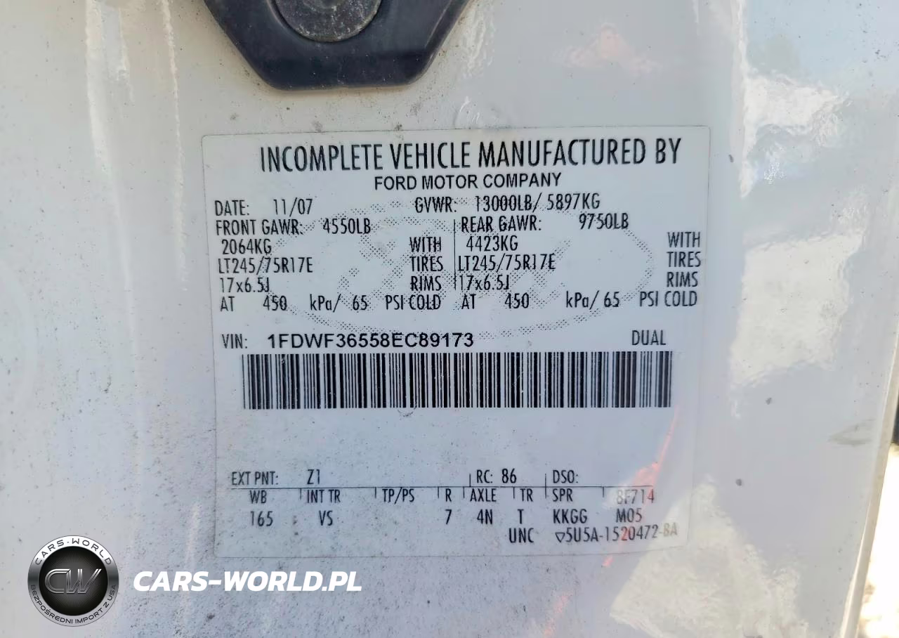 2008 Ford F350 Super Duty VIN:1FDWF36558EC89173 - 12