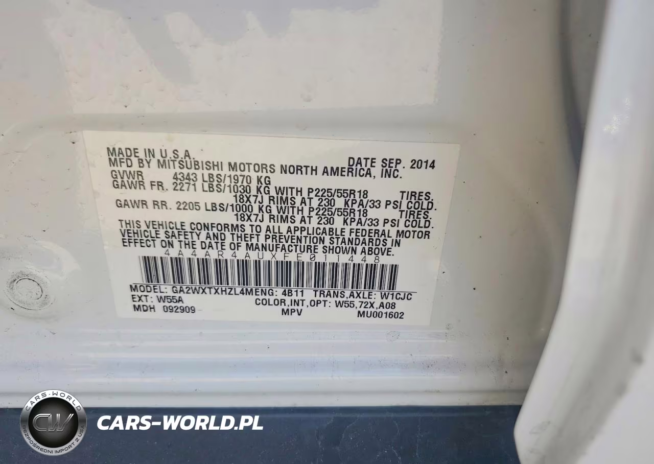 2015 Mitsubishi Outlander Sport Se VIN:4A4AR4AUXFE011448 - 13