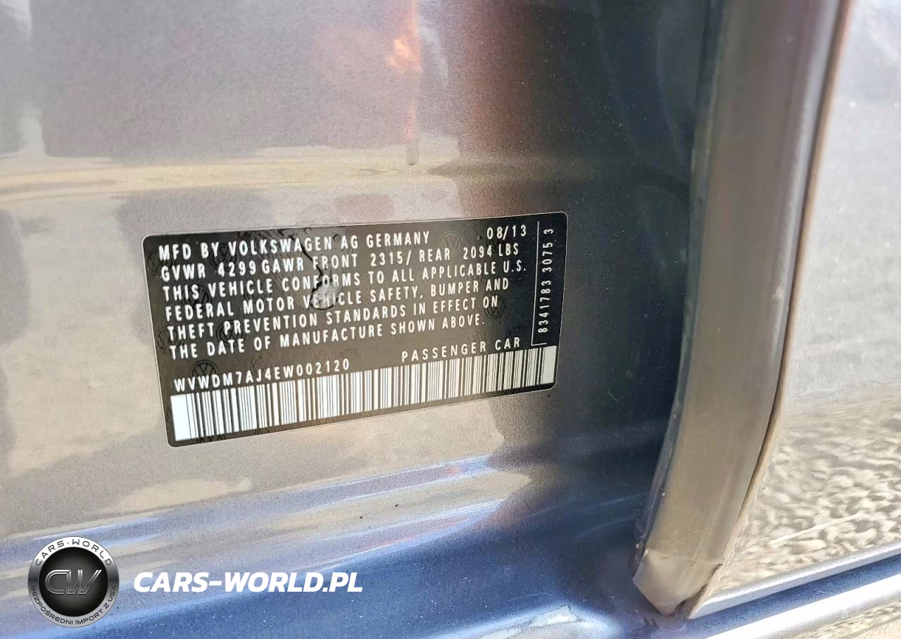 2014 Volkswagen Golf VIN:WVWDM7AJ4EW002120 - 12
