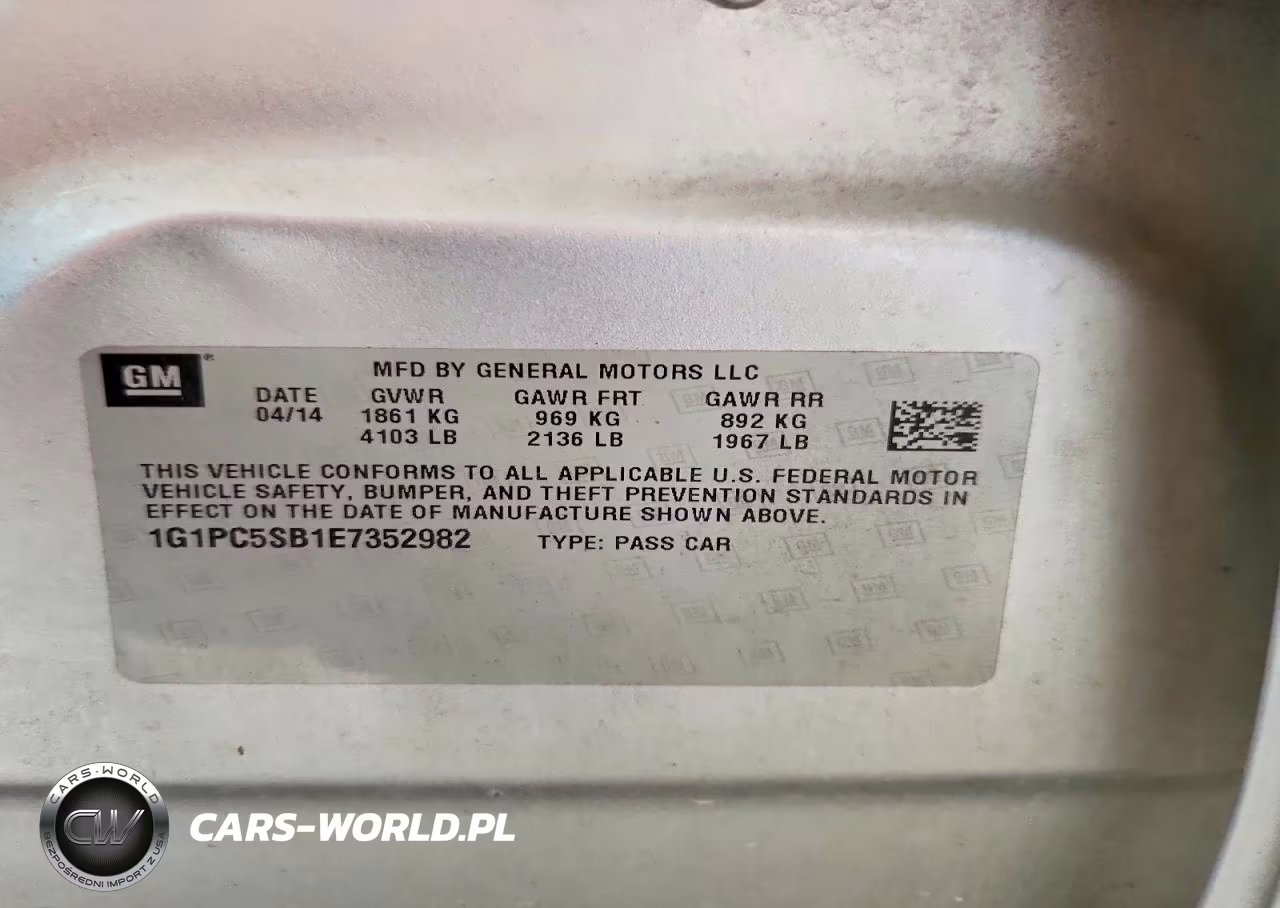 2014 Chevrolet Cruze Lt VIN:1G1PC5SB1E7352982 - 12