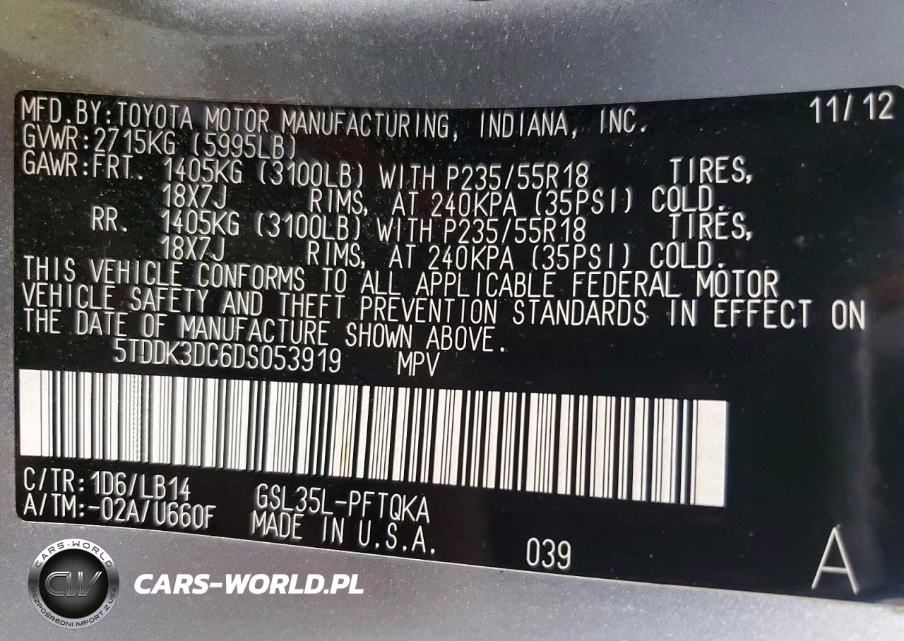 2013 Toyota Sienna Xle 7-Passenger VIN:5TDDK3DC6DS053919 - 13