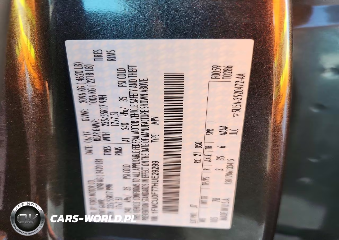 2017 Ford Escape S VIN:1FMCU0F77HUE29299 - 14