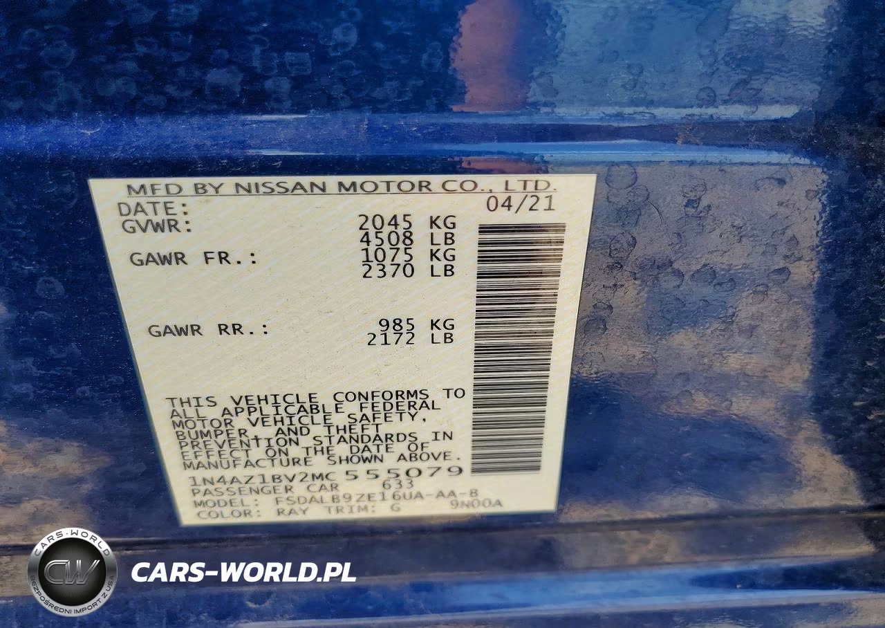 2021 Nissan Leaf S VIN:1N4AZ1BV2MC555079 - 12