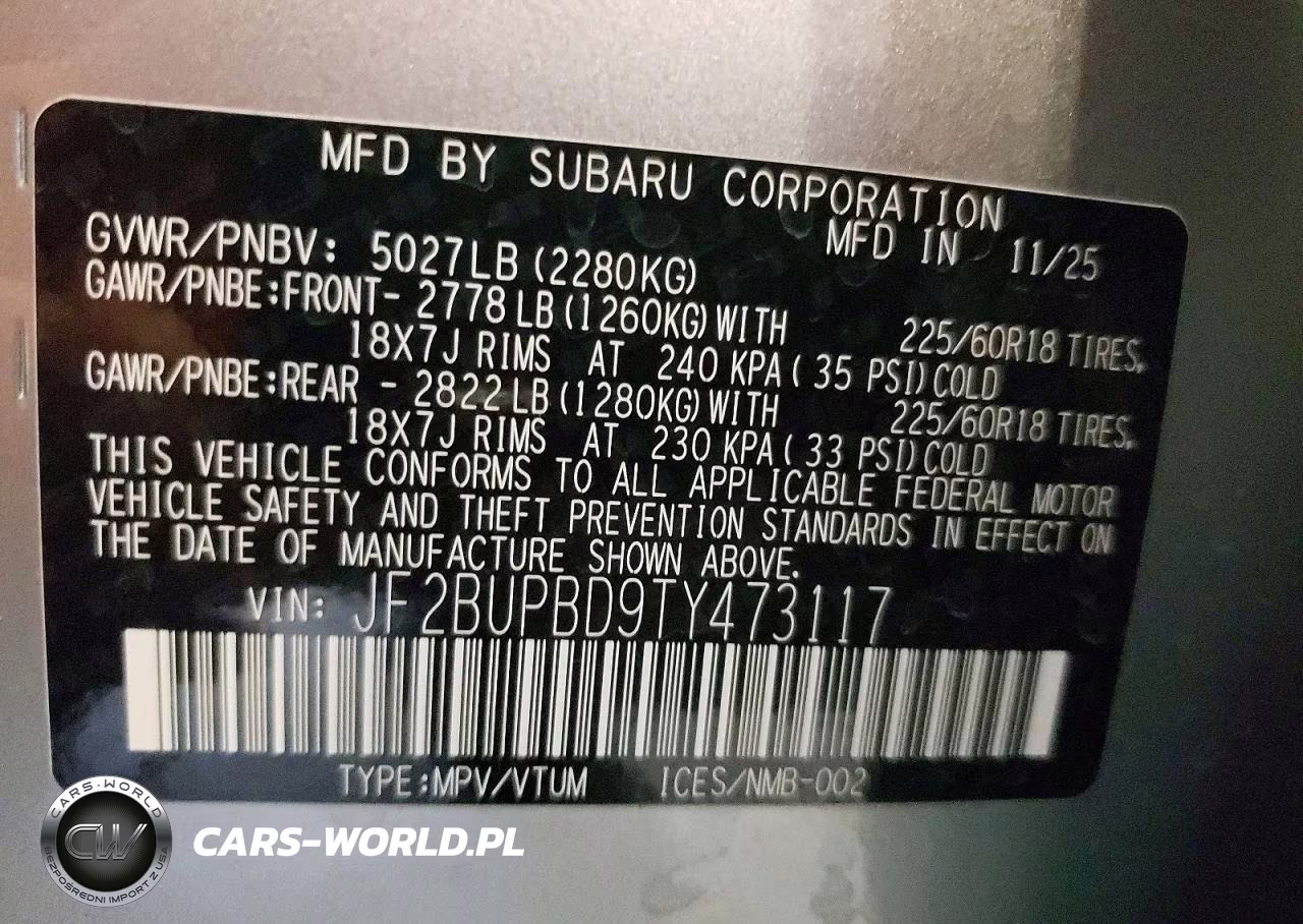 2026 Subaru Outback Premium VIN:JF2BUPBD9TY473117 - 14
