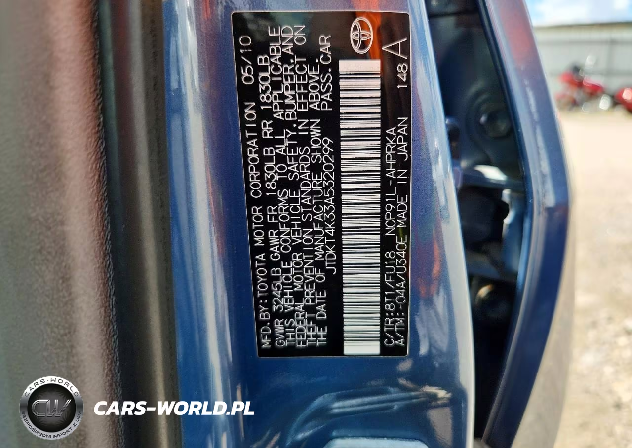 2010 Toyota Yaris Base VIN:JTDKT4K33A5320299 - 12