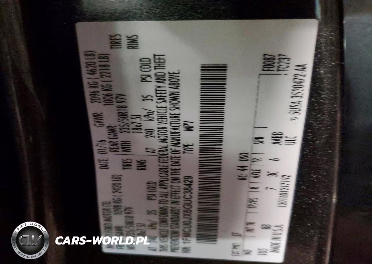2016 Ford Escape Titanium VIN:1FMCU0JX6GUC38429 - 13
