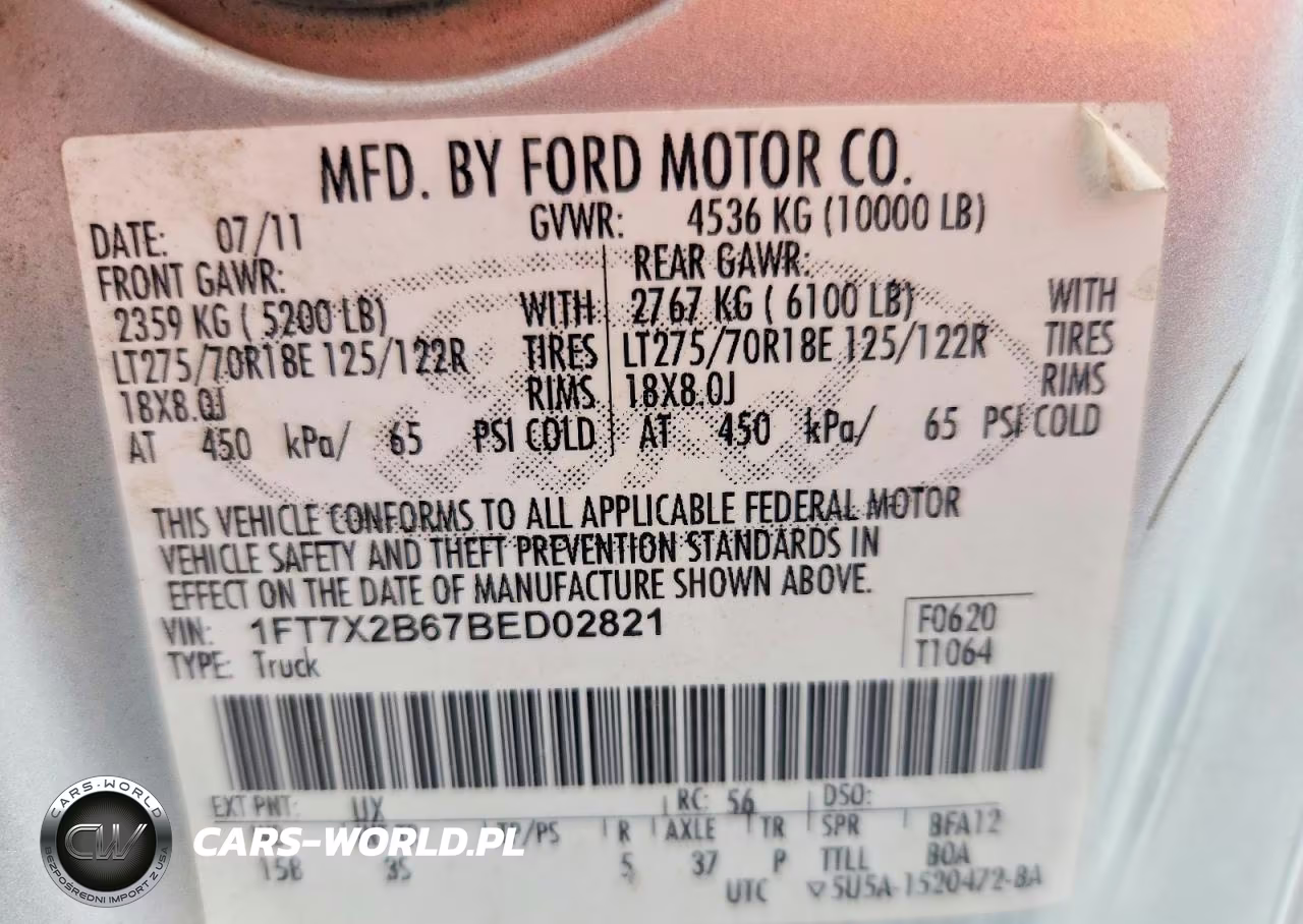2011 Ford F250 Super Duty VIN:1FT7X2B67BED02821 - 12