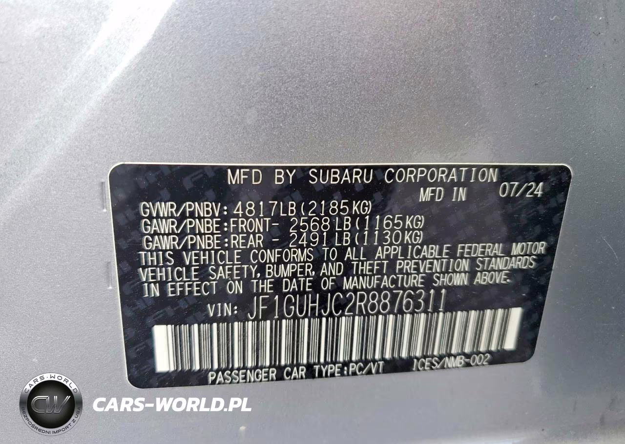 2024 Subaru Impreza Rs VIN:JF1GUHJC2R8876311 - 13