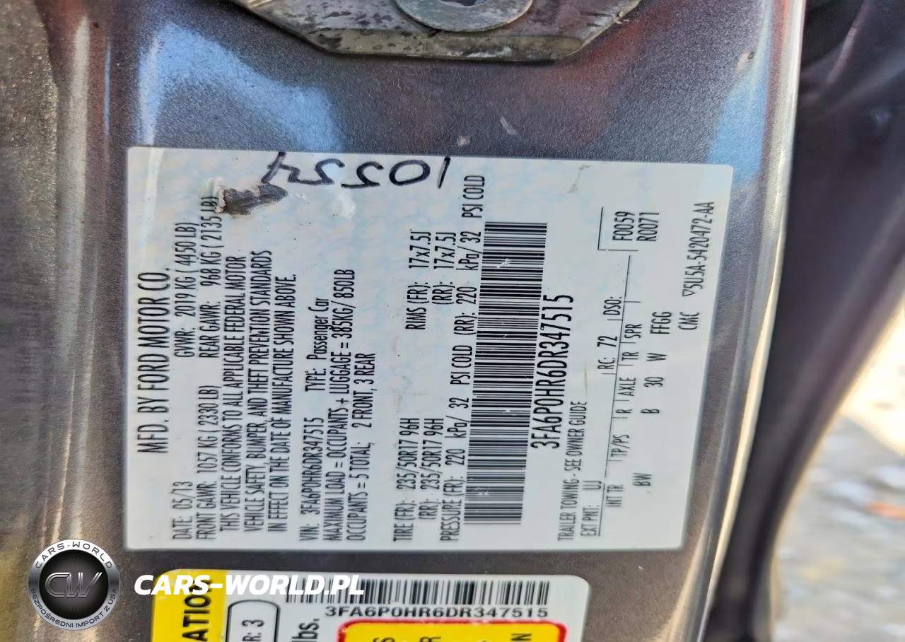2013 Ford Fusion Se VIN:3FA6P0HR6DR347515 - 12