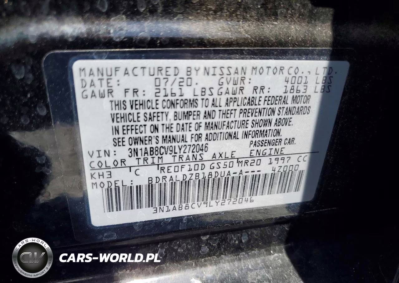 2020 Nissan Sentra Sv VIN:3N1AB8CV9LY272046 - 12