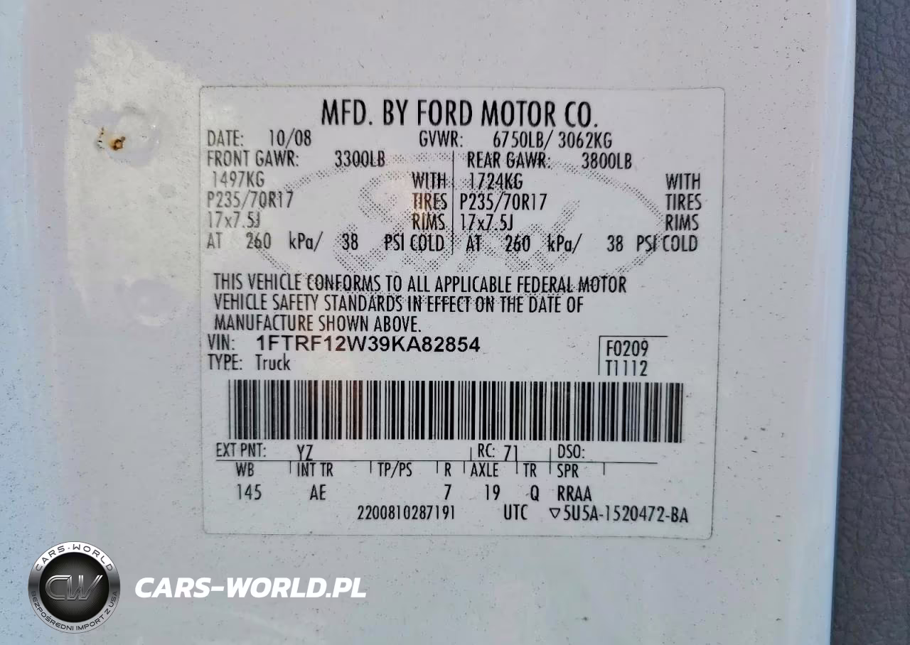 2009 Ford F150 VIN:1FTRF12W39KA82854 - 12
