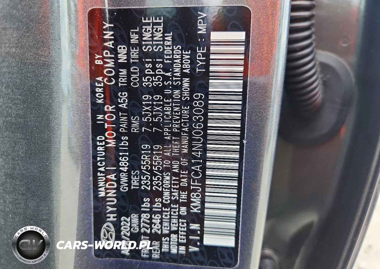 2022 Hyundai Tucson Sel Convenience VIN:KM8JFCA14NU063089 - 12