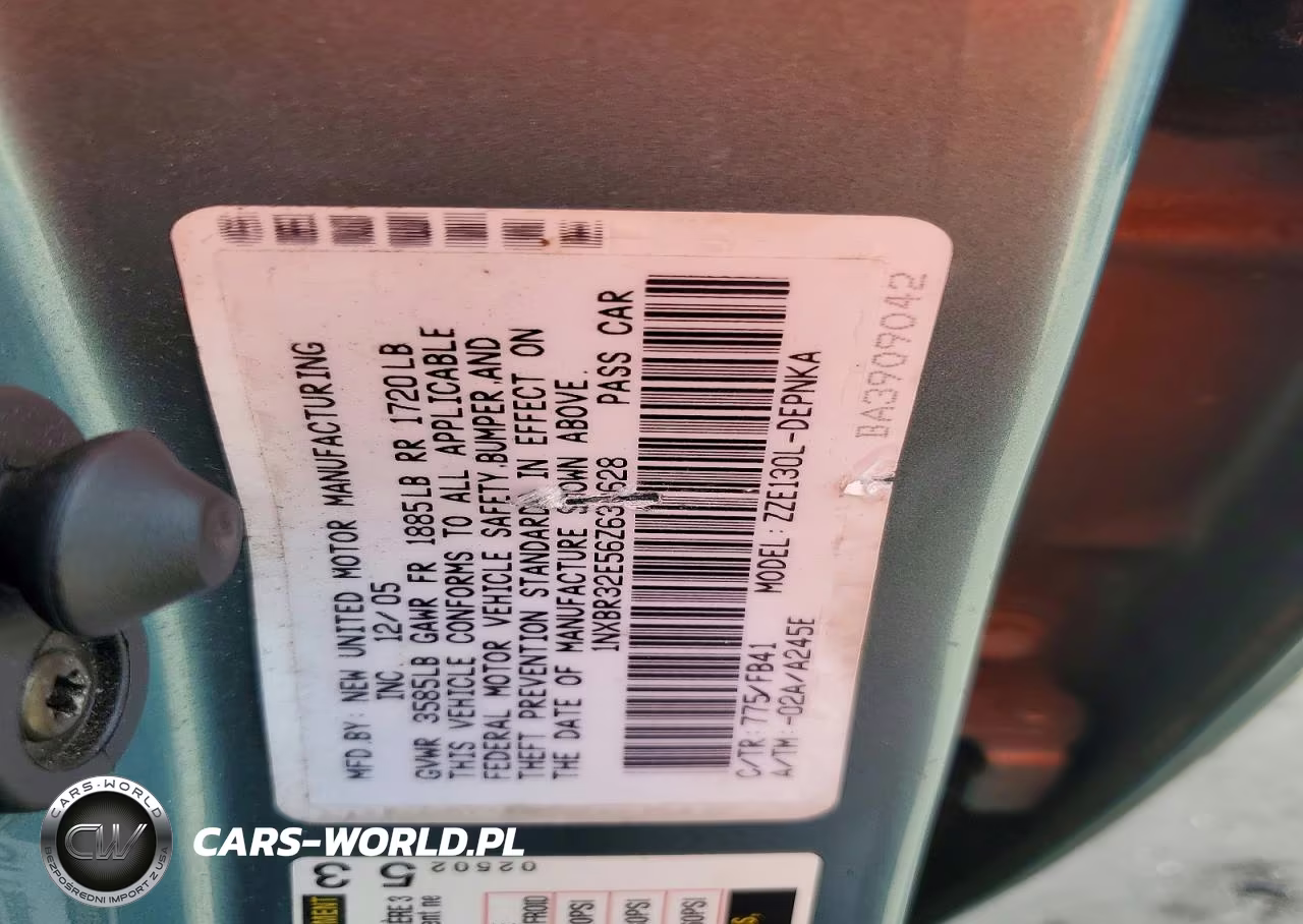 2006 Toyota Corolla Le VIN:1NXBR32E56Z636628 - 12