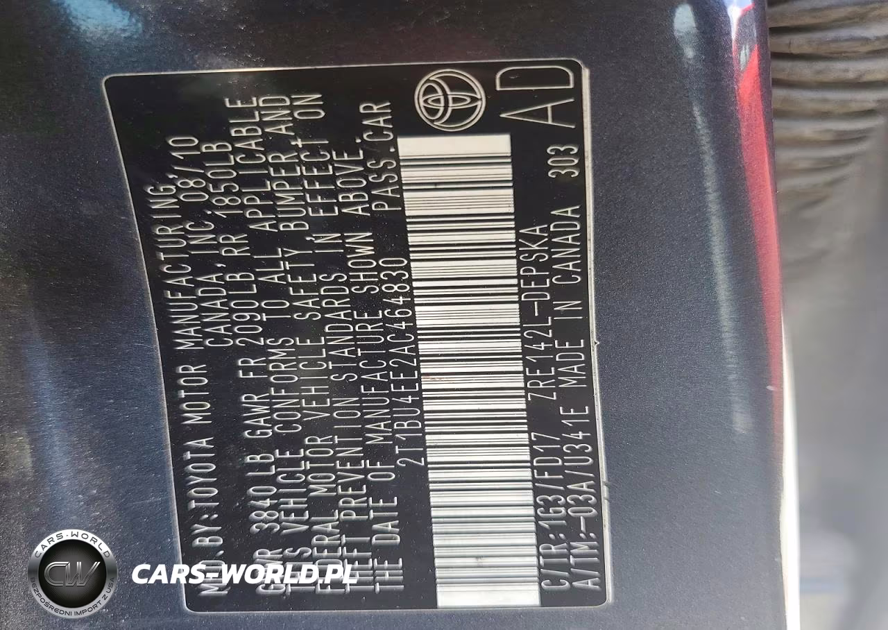 2010 Toyota Corolla S VIN:2T1BU4EE2AC464830 - 12