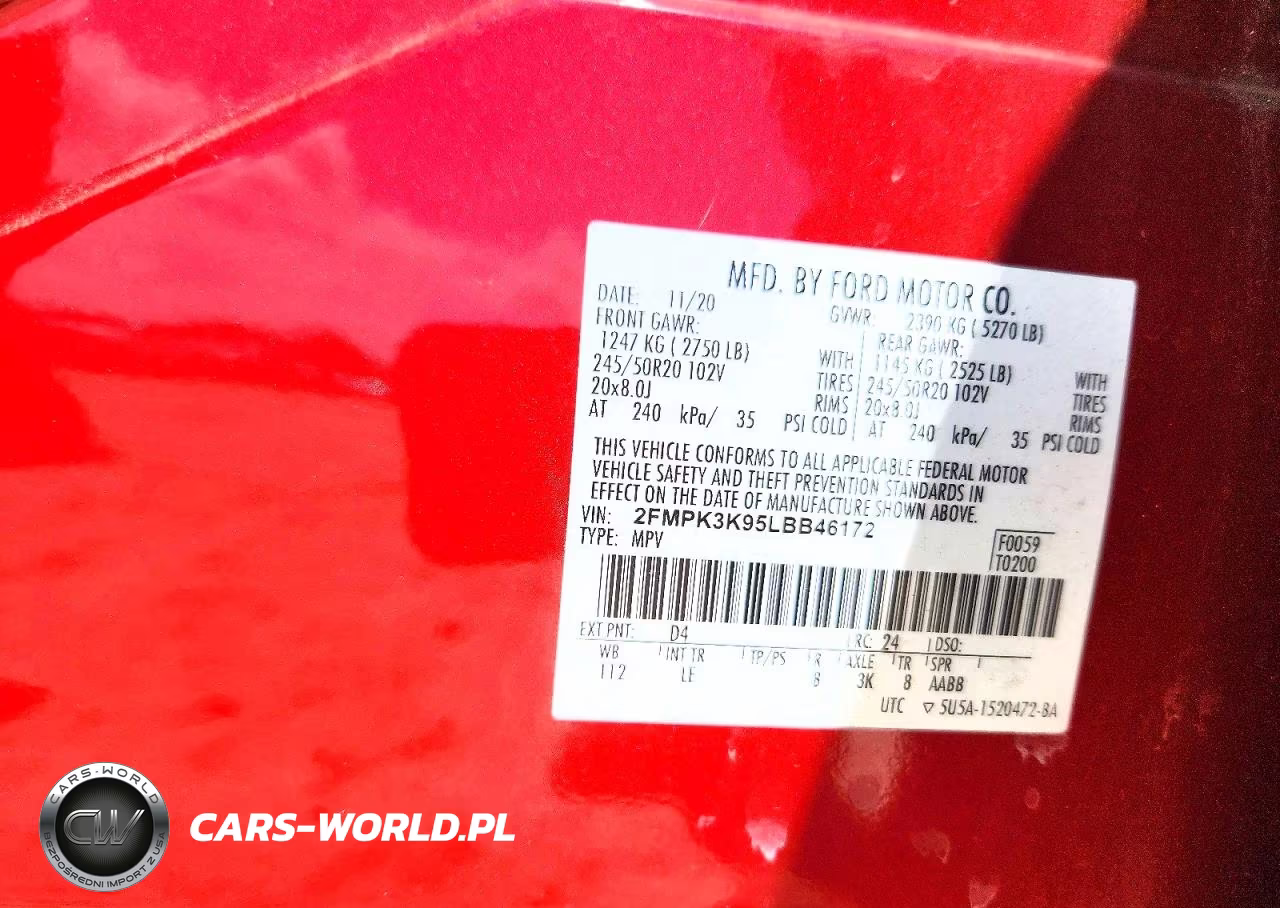 2020 Ford Edge Titanium VIN:2FMPK3K95LBB46172 - 13