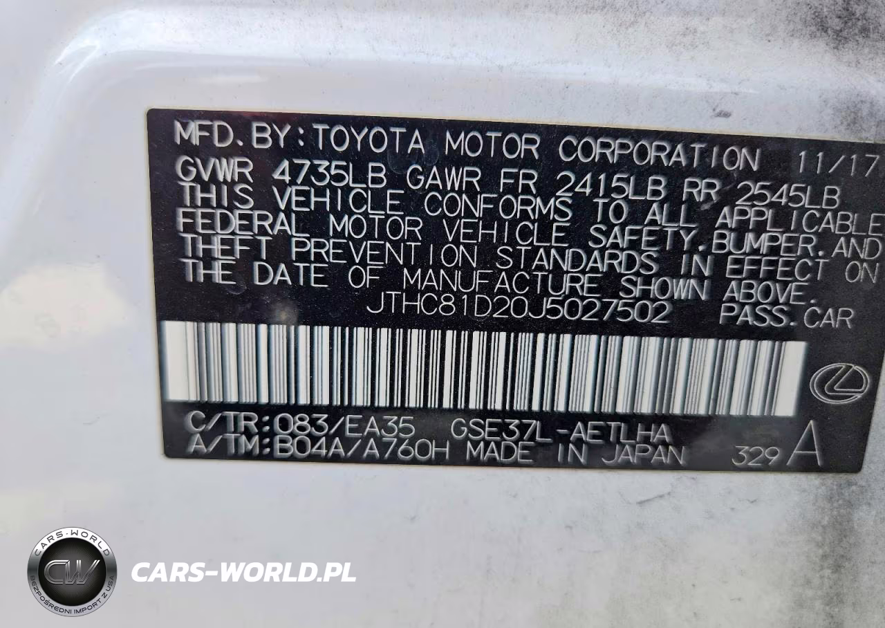 2018 Lexus Is 300 VIN:JTHC81D20J5027502 - 12