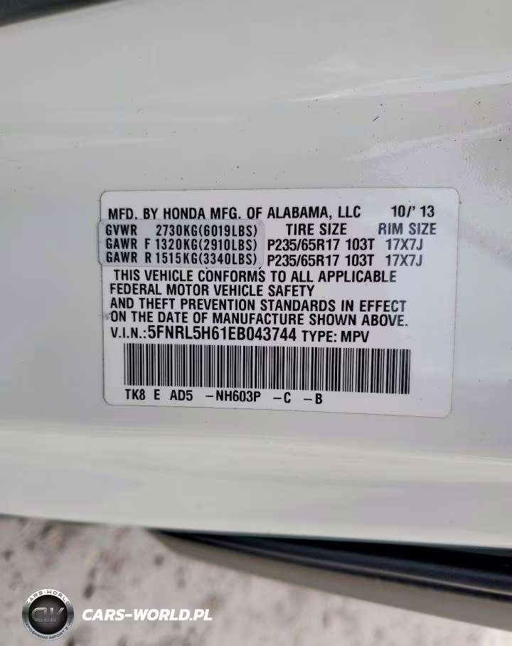 2014 Honda Odyssey Exl VIN:5FNRL5H61EB043744 - 13